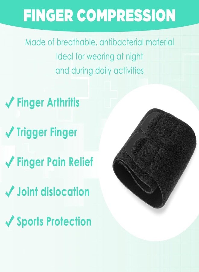 Inralimot Finger Splint Finger Buddy Wraps Reusable Finger Support Sleeves, Adjustable Elastic Trigger Finger Splints Compression Straightening Mallet Finger Brace for Arthritis Pain - Image 2