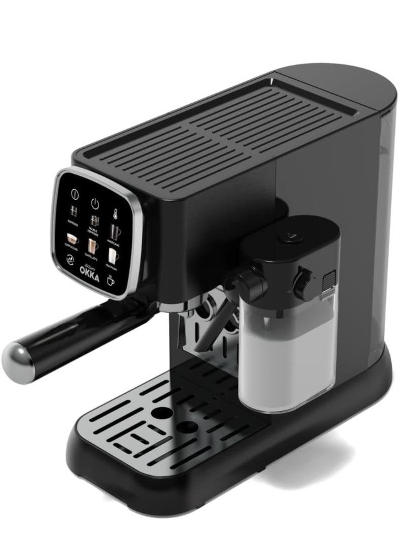arzum okka Solo Espresso Machine Semi Automatic 1628 Watt Pressure15 bar  Capacity: 1.1L liters OK0032-0500 Black/Silver  - Image 2