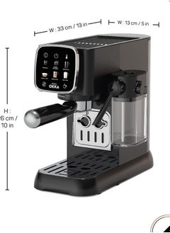 arzum okka Solo Espresso Machine Semi Automatic 1628 Watt Pressure15 bar  Capacity: 1.1L liters OK0032-0500 Black/Silver  - Image 4
