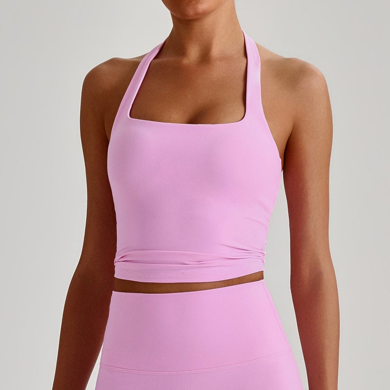 Women's Breathable Halter Neck Yoga Sports Bra Running Fitness Top 4150 - Image 3
