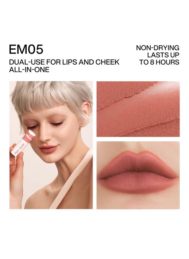 Matte Lipstick Lip Mud, Waterproof Long Lasting Smudge Proof Velvet Lip Stains, Multi-Purpose For Lip And Cheek, Non-Stick Cup Not Fade Lip Gloss Makeup Cosmetics Official Directly (Em05)