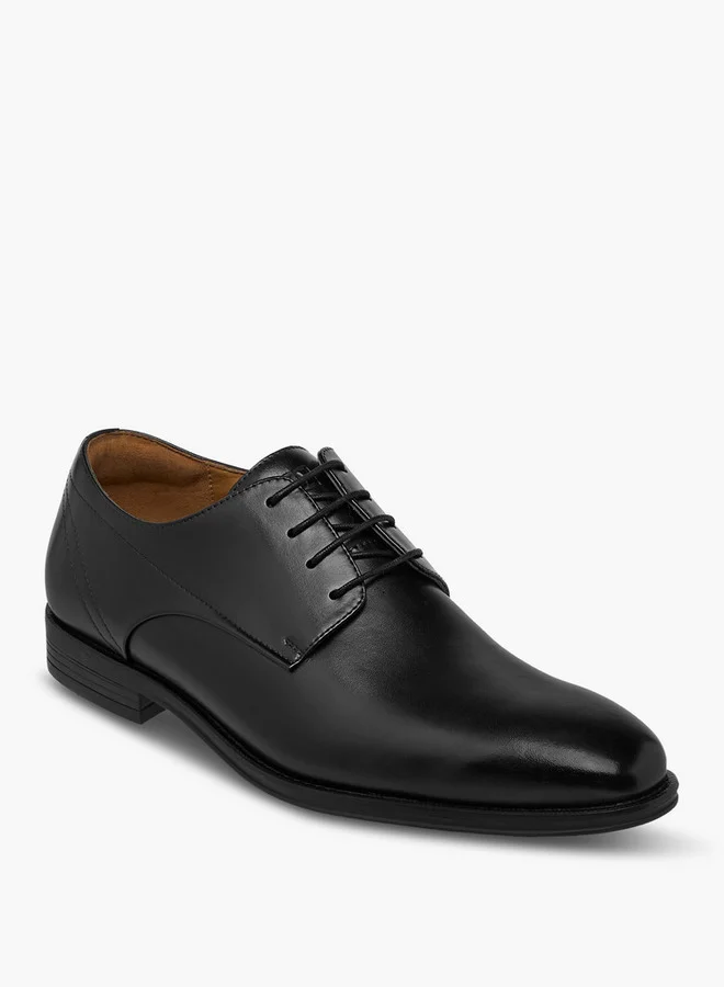 دوتشيني Men's Solid Lace-Up Derby Shoes