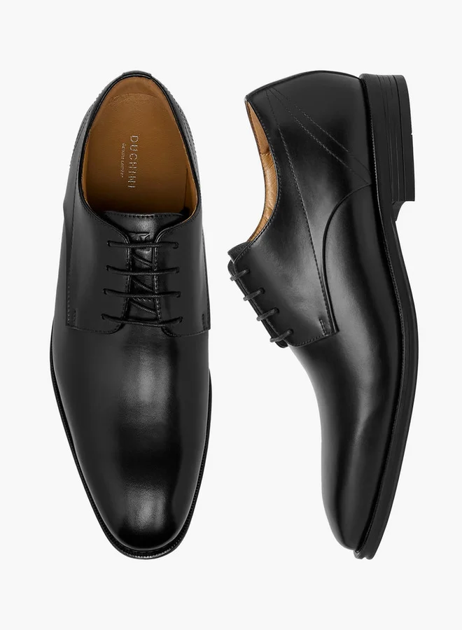 دوتشيني Men's Solid Lace-Up Derby Shoes