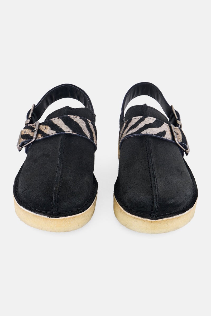 clarks Women Standard Trek Zebra Print Adjustable buckle Clogs, Black - Image 3