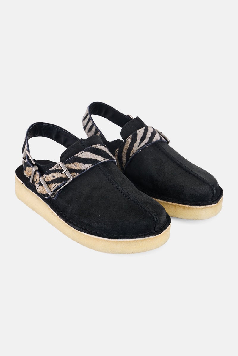 clarks Women Standard Trek Zebra Print Adjustable buckle Clogs, Black - Image 1