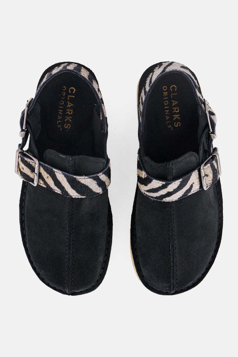 clarks Women Standard Trek Zebra Print Adjustable buckle Clogs, Black - Image 2