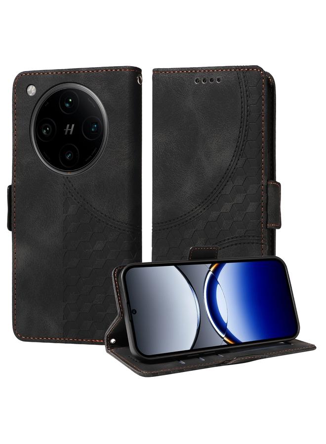 اس-توب جراب هاتف OPPO Find X8 Pro من الجلد المنقوش بنقشة معينية مرصعة بالنجوم - Image 1