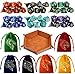 TOYFUL 6 Sets DND Dice Polyhedral Dungeons and Dragons Rolling Dice for RPG MTG Table Games with Free Six Drawstring Bags and PU Leather DD Dice Tray Single with Brown Tray - Image 2