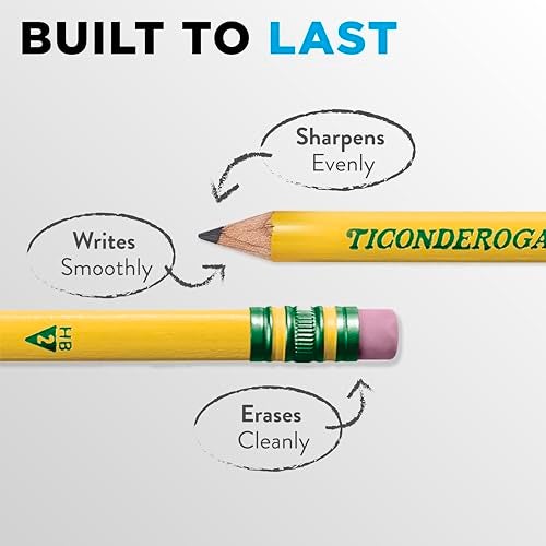 Ticonderoga Dixon Ticonderoga Ticonderoga Wooden Pencil, 0.7mm, #2 Soft Lead, 8/Pack (13852) (X13852)(Pack of 8) - Image 4