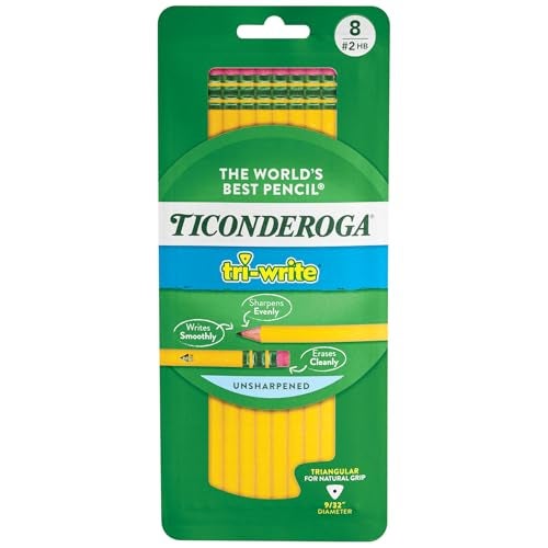 Ticonderoga Dixon Ticonderoga Ticonderoga Wooden Pencil, 0.7mm, #2 Soft Lead, 8/Pack (13852) (X13852)(Pack of 8) - Image 1