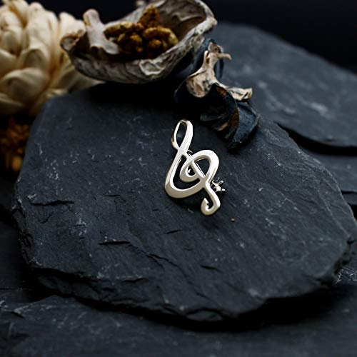 Alexander Castle Sterling Silver Treble Clef Brooch - Musical note in a jewellery gift box - Image 2