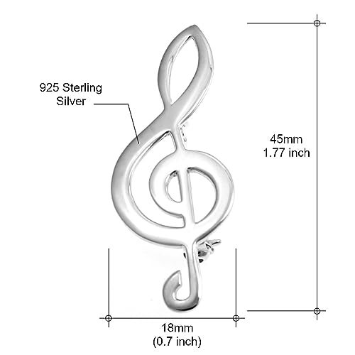 Alexander Castle Sterling Silver Treble Clef Brooch - Musical note in a jewellery gift box - Image 3