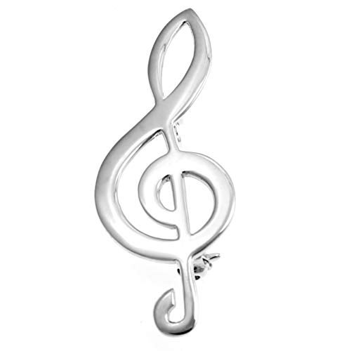 Alexander Castle Sterling Silver Treble Clef Brooch - Musical note in a jewellery gift box - Image 1