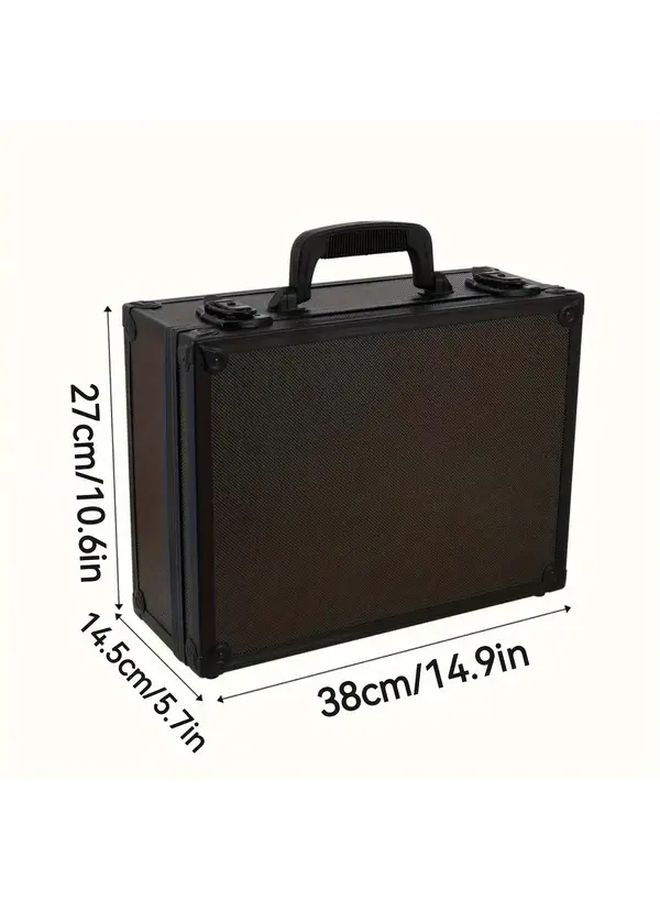 Large Capacity 1 Pack 6 Compartment Trading Card Organizer Durable Aluminum Alloy Waterproof Storage Box With Anti Slip Rubber Feet And Secure Latches For Sports Basketball Anime Cards Protective Foam Interior Sleek Black Exterior - Image 3