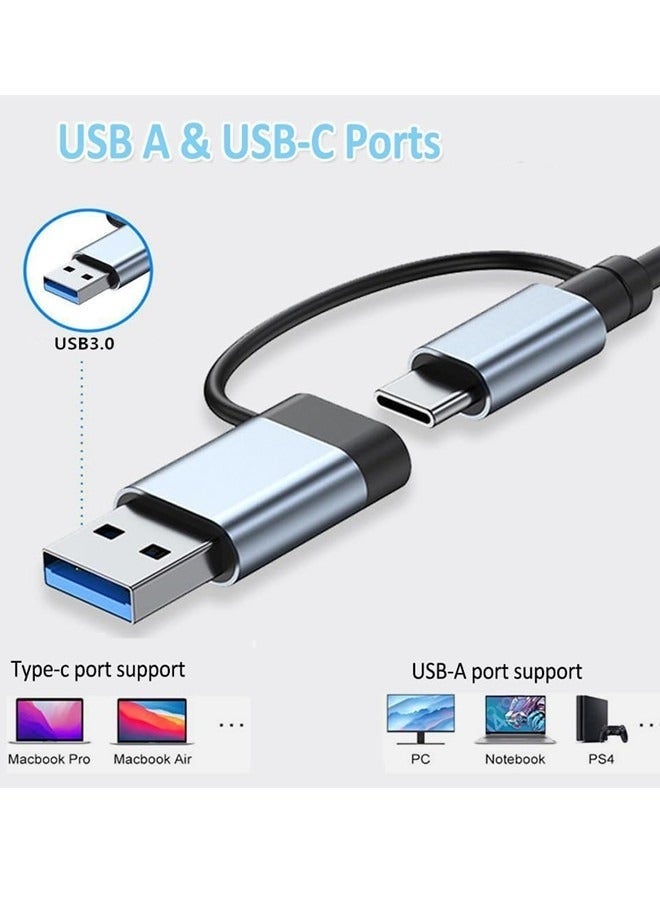 إتش إل تيك يو إس بي سي محور، 8 في 1 نوع سي محور متعدد المنافذ مهايئ مع توصيل طاقة 4K/يو إس بي سي/إيثرنت/2 يو إس بي/إس دي/تي إف قارئ بطاقة متوافق مع أجهزة ماك بوك برو/لينوفو/ديل/إتش بي/إكس بي ساند المزيد من النوع سي - Image 3