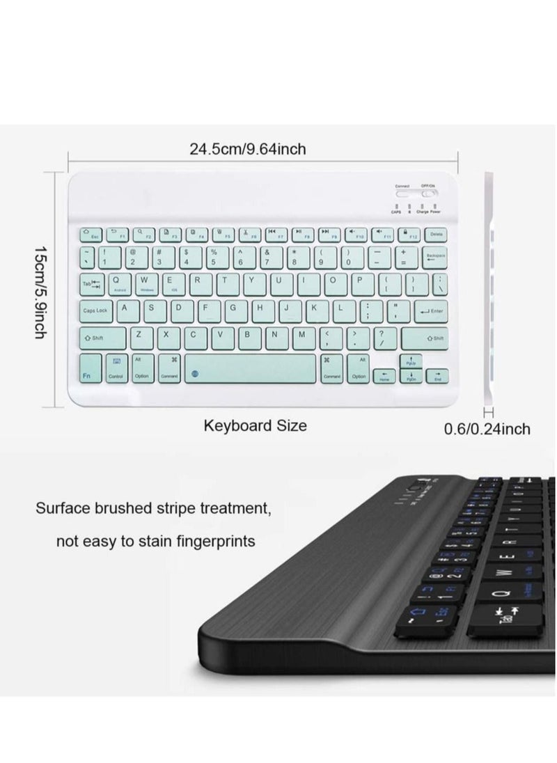 Generic - Rechargeable Bluetooth Keyboard and Mouse Combo Ultra-Slim Portable Compact Wireless Mouse Keyboard Set for Android Windows Tablet Cell Phone iPhone iPad Pro Air Mini, iPad OS/iOS 13 and Above (Pink) - Image 1