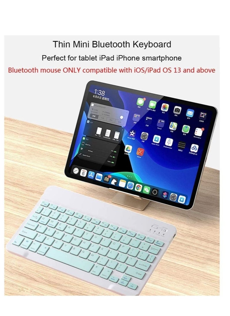 Generic - Rechargeable Bluetooth Keyboard and Mouse Combo Ultra-Slim Portable Compact Wireless Mouse Keyboard Set for Android Windows Tablet Cell Phone iPhone iPad Pro Air Mini, iPad OS/iOS 13 and Above (Pink) - Image 1