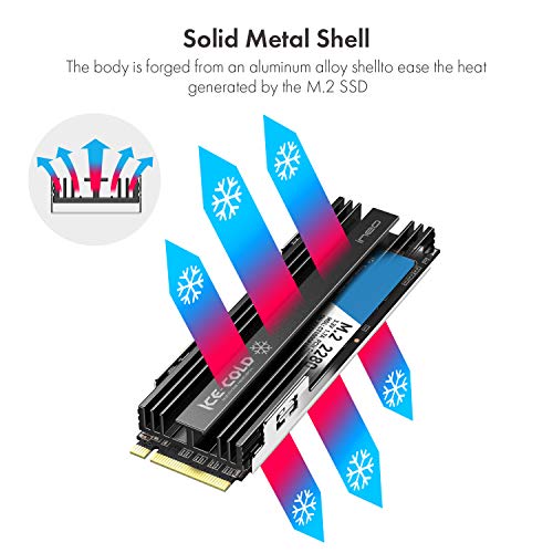 ineo M.2 heatsink 2280 SSD with Thermal Silicone pad for PC / PS5 M.2 PCIE NVMe SSD [M16] - Image 2