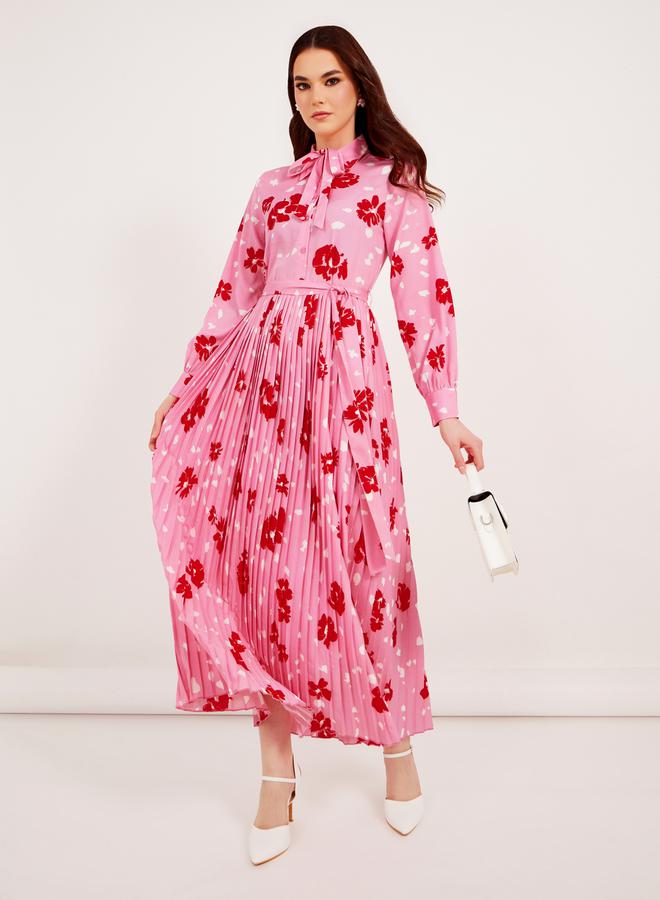 Styli Floral Pleated Midi Dress  - Image 1