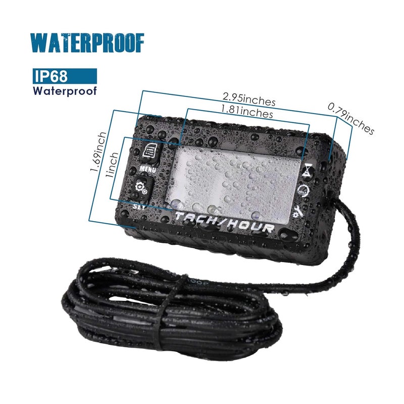 Runleader Digital Self Powered Hour Meter Tachometer with Maintenance Reminder and Waterproof Design - Image 5