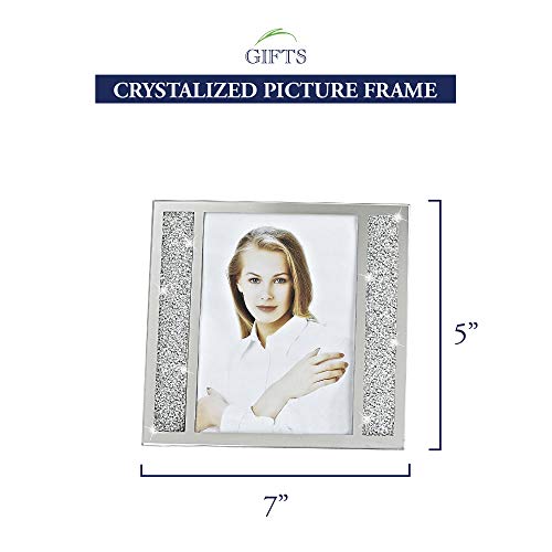 Badash - Lucerne Freestanding Crystalized Glass Picture Frame 5x7 - Image 5