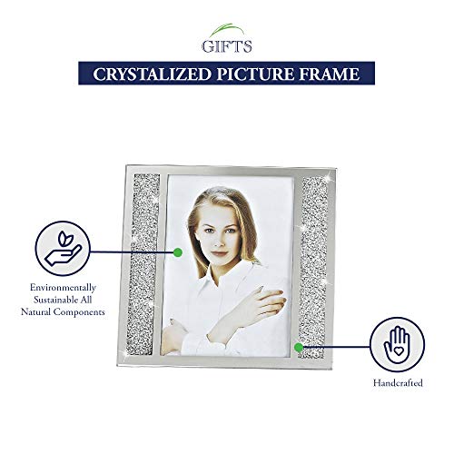 Badash - Lucerne Freestanding Crystalized Glass Picture Frame 5x7 - Image 4