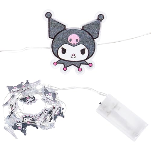 Silver Buffalo Sanrio Hello Kitty and Friends Kuromi 20ct Decorative String Lights 7 Feet Long Battery Powered 2 AA Batteries Included Cool White LED Indoor Use Only - Image 1