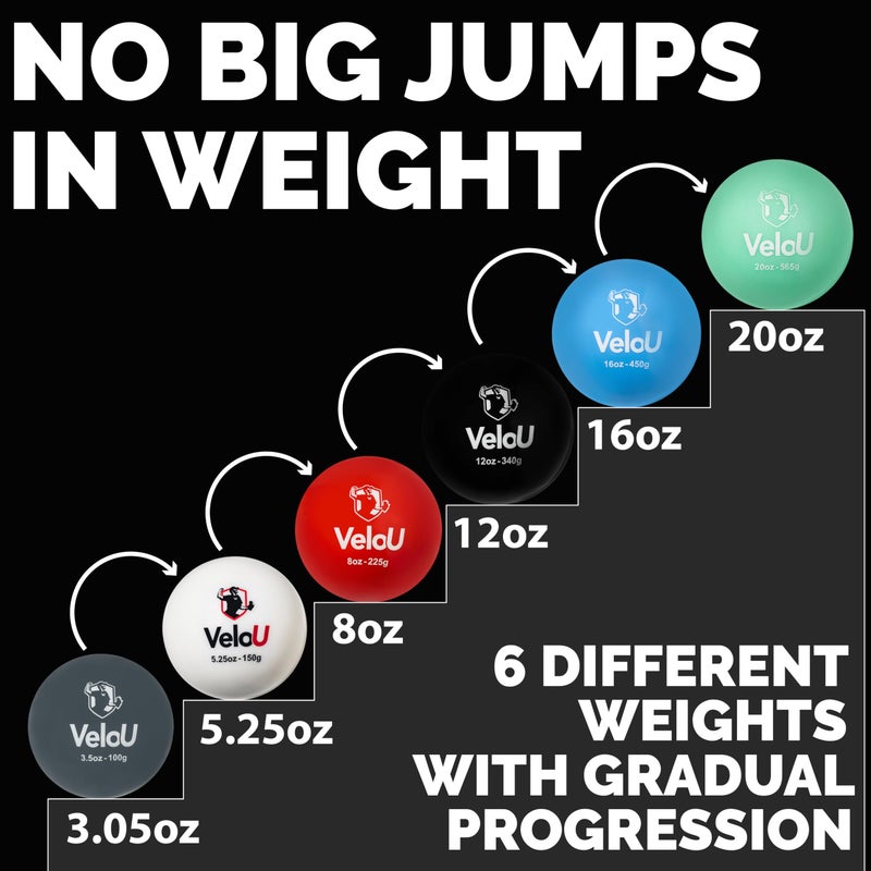 VeloU Weighted Balls For Baseball 6 Ball Set: Withstands 18,000 Throws - Weighted Baseballs For Pitching & Throwing - Weight Balls Baseball - Increase Throwing Velocity With Weighted Baseball Training Balls - Image 4