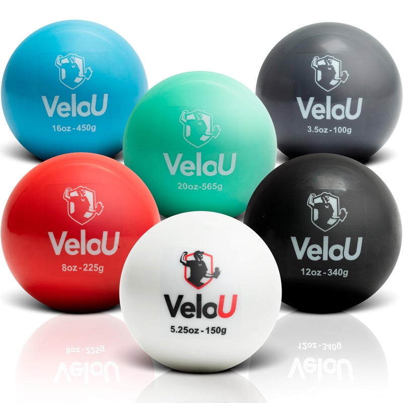 VeloU Weighted Balls For Baseball 6 Ball Set: Withstands 18,000 Throws - Weighted Baseballs For Pitching & Throwing - Weight Balls Baseball - Increase Throwing Velocity With Weighted Baseball Training Balls - Image 1