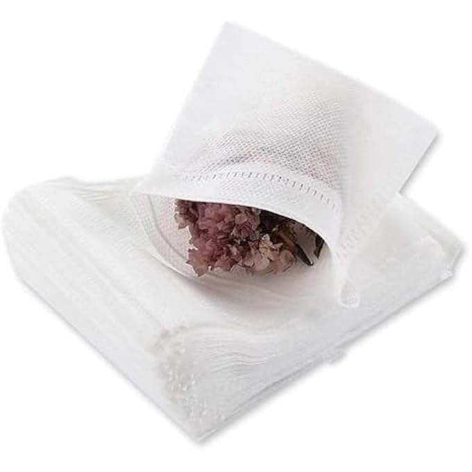 يلا جوي 400 قطعة من أكياس القطن الموسلين برباط قابلة لإعادة الاستخدام من الدرجة الغذائية، 100 كيس شبكي قطني للطهي ونقع المشروبات الطبية وأكثر من ذلك، 7 سم × 9 سم - Image 2