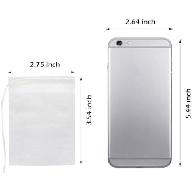 يلا جوي 400 قطعة من أكياس القطن الموسلين برباط قابلة لإعادة الاستخدام من الدرجة الغذائية، 100 كيس شبكي قطني للطهي ونقع المشروبات الطبية وأكثر من ذلك، 7 سم × 9 سم - Image 3