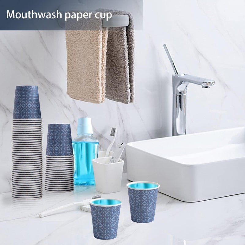 Clawsoff 600 Pack 3oz Paper Cups, Disposable Bathroom Navy Floral Small Mouthwash Cups 3 OZ for Barth, Parties, Picnics, Barbecues, Travel and Events. - Image 4