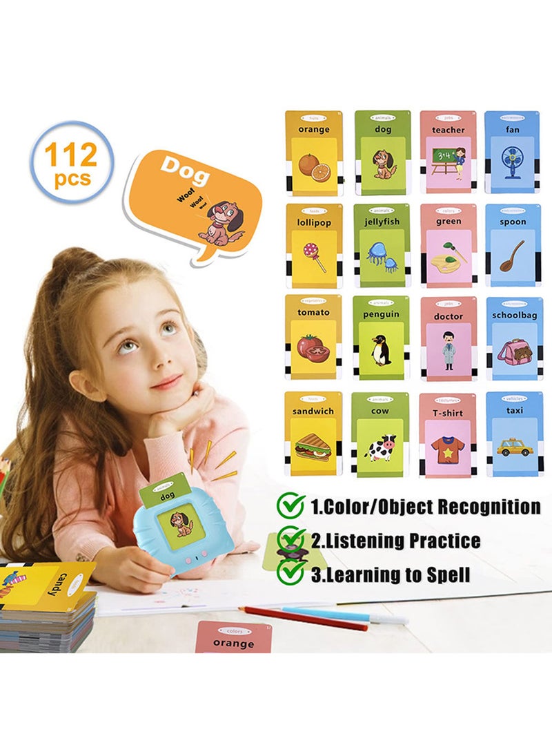 Educational Learning Kids Educational Toy English Arabic Listening Learning education games Toys 112 PCS girls Talking Glitter Card With Sound Effects With 224 Visual Words Educational Learn - Image 5
