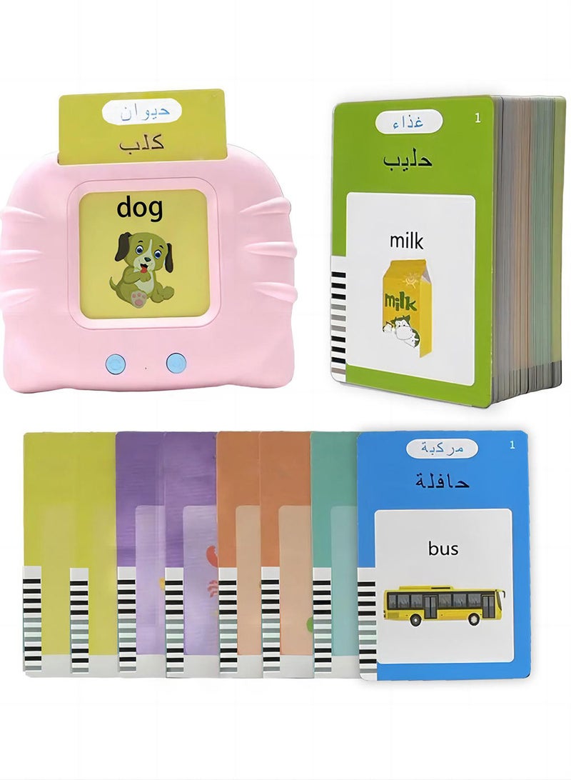 Educational Learning Kids Educational Toy English Arabic Listening Learning education games Toys 112 PCS girls Talking Glitter Card With Sound Effects With 224 Visual Words Educational Learn - Image 2