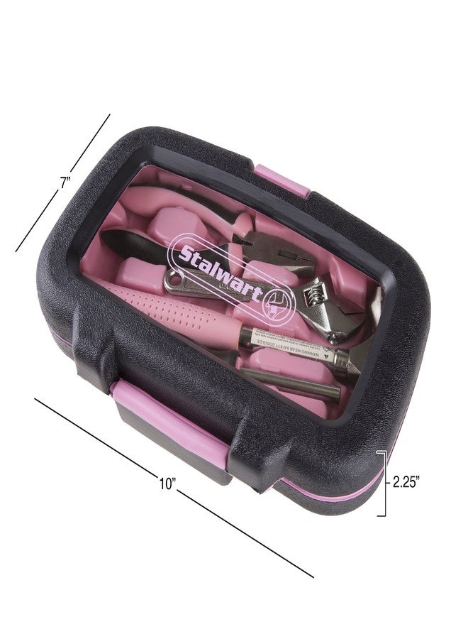 Stalwart 15-Piece Household Hand Tool Set with Carry Case – Tool Kit with Screwdrivers, Pliers, and Wrenches – Great for Home or Car (Pink) - Image 3