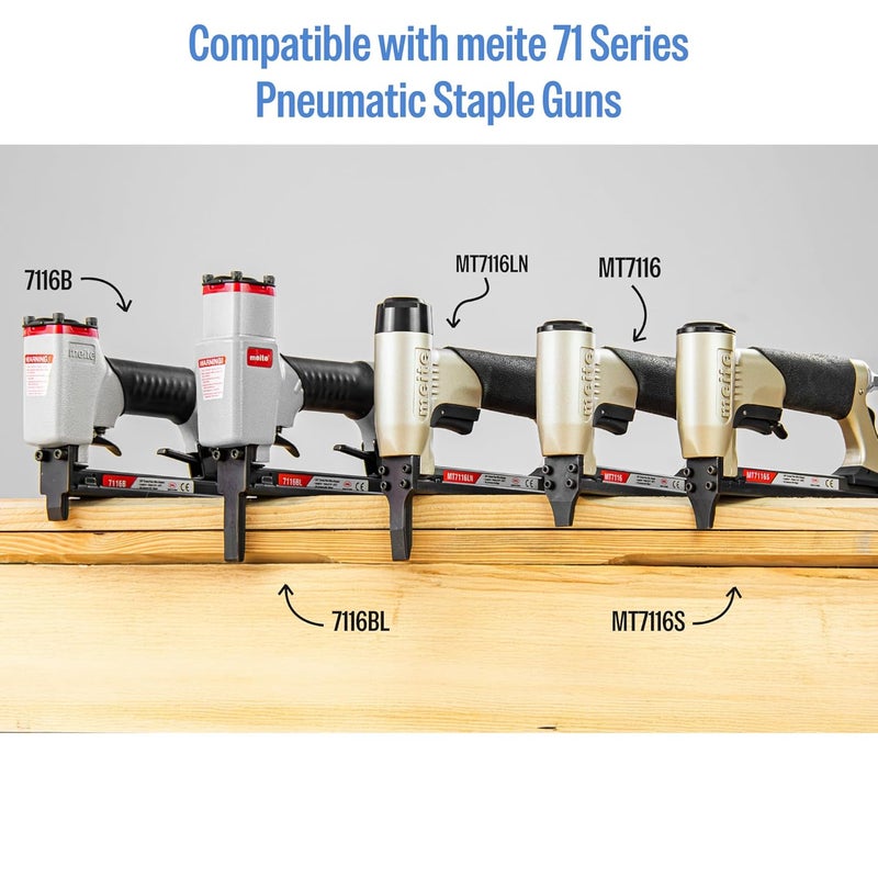 Meite 22 Gauge 71 Series 3/8" Crown Wide 1/2" Leg Length Galvanized Staples for Upholstery Stapler 10,020 PCS/Box (1 Box) - Image 4