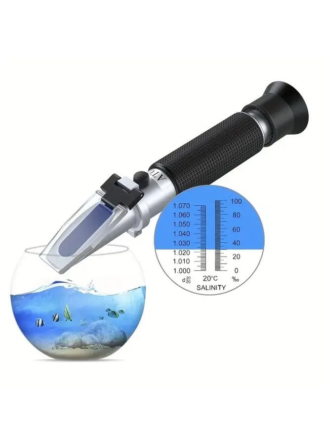 Salinity Refractometer 0 100 PPT ATC Function Salt Density Meter for Seawater Pools - Image 2
