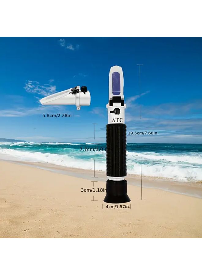 Salinity Refractometer 0 100 PPT ATC Function Salt Density Meter for Seawater Pools - Image 3