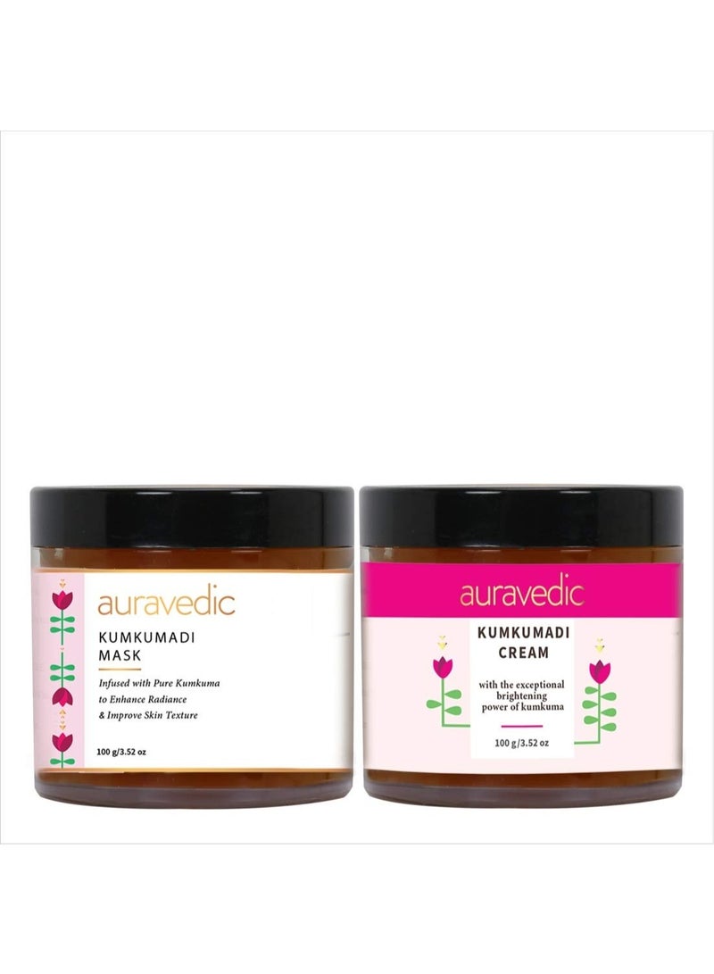 AURAVEDIC Kumkumadi Cream & Kumkumadi Mask, Each 100 Gm - Image 1