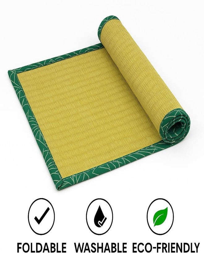 Crazyweaves Baby Grass Play Mat - 33x33 Inch | 100% Natural River Grass, Foldable & Washable Mat for Infants | Eco-Friendly Floor Mat for Baby Head Bone Development - Image 3