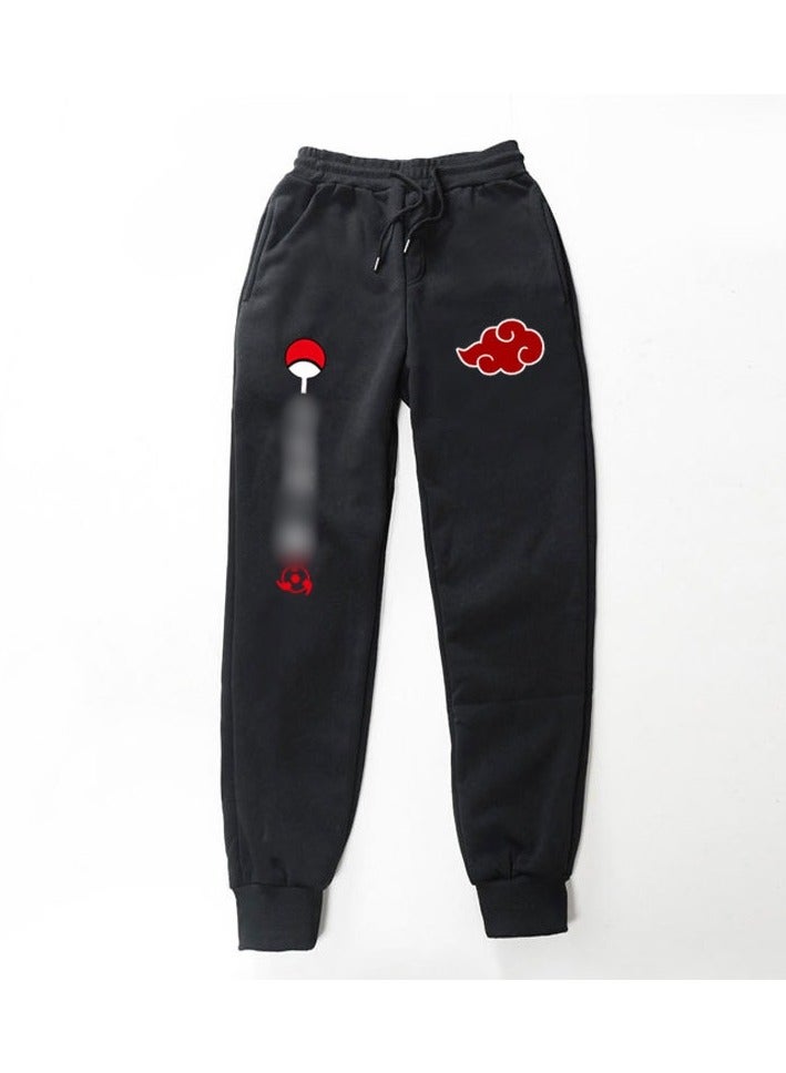 KUYING Anime Naruto Fashion Fleece Loose Legged Sports Pants  - Image 1