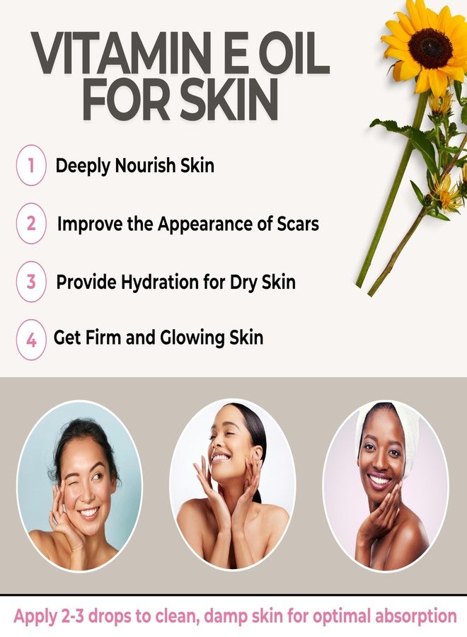 Leven Rose 100% Vitamin E Oil 75,000 IU per oz 100% Natural, Organic, Pure Vitamin E Oil for Skin, Face, Hair, Nails 1oz - Image 2