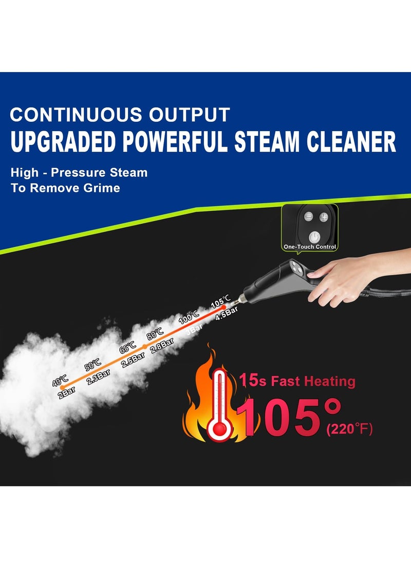ايتي لايف منظف ​​بخاري، جهاز بخاري مضغوط 4.5 بار للتنظيف، جهاز بخاري متعدد الأغراض للمنزل، منظف بخاري محمول، مع 6 ملحقات، جهاز بخاري للسيارة، منظف بخاري محمول للمطبخ والحمام والبلاط. - Image 2