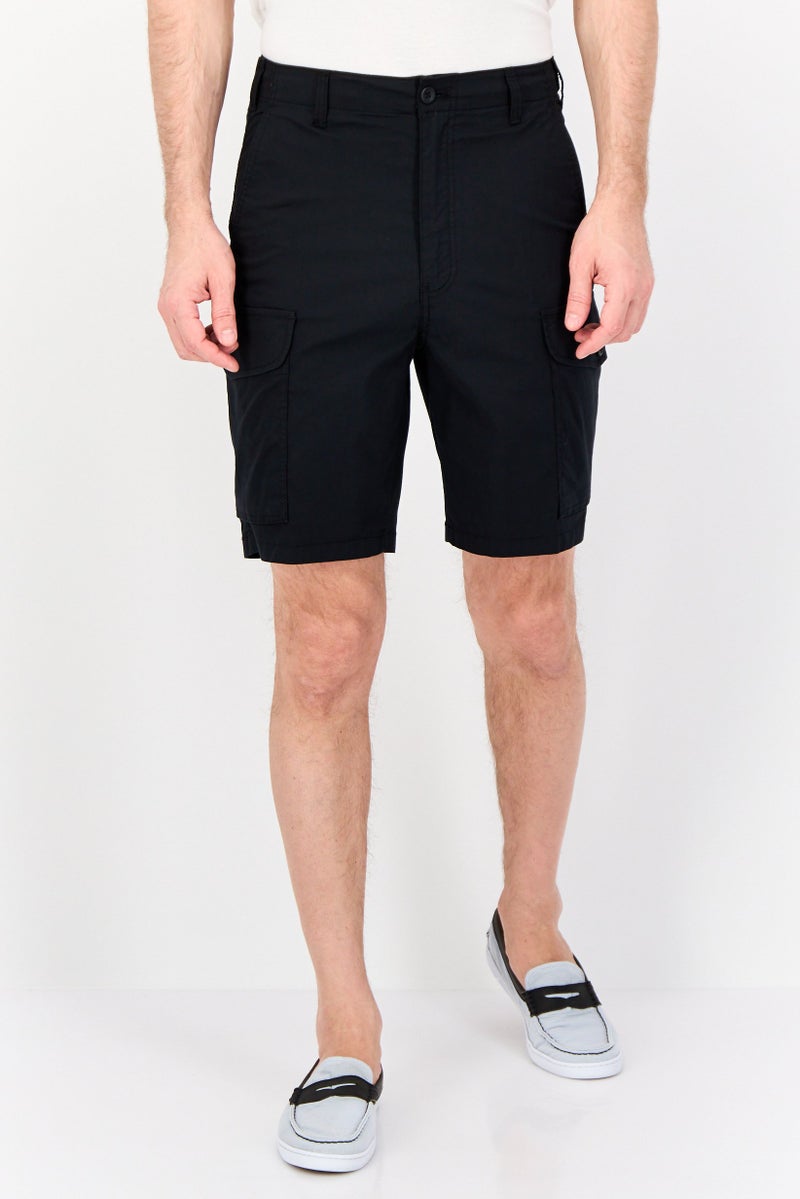 DOCKERS شورتات كارجو صلبة للرجال، أسود - Image 1