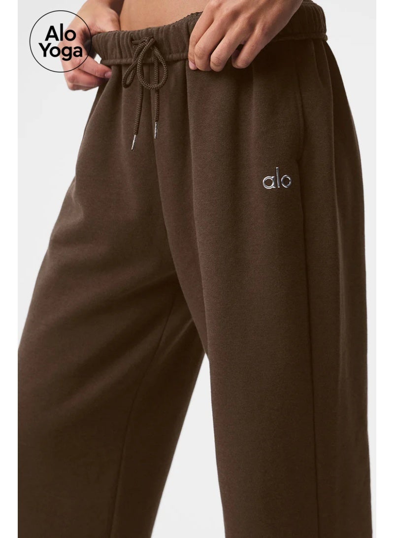 Alo Yoga Soft Fleece Straight Leg Wide Sweatpants, Elastic Waist Drawstring Loose Trousers, Multi-scene Pants for Gym Pilates Walking Casual Daily Wear - Image 3