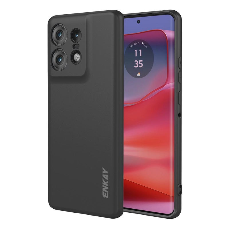 ENKAY For Motorola Edge 50 Pro 5G Liquid Silicone Soft Shockproof Phone Case(Black) - Image 1