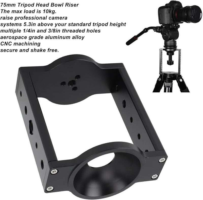 حامل ثلاثي القوائم من سبائك الألومنيوم 75 مم، ارتفاع 5.3 بوصة، حمولة 10 كجم، مصنوع بالماكينة CNC - Image 5