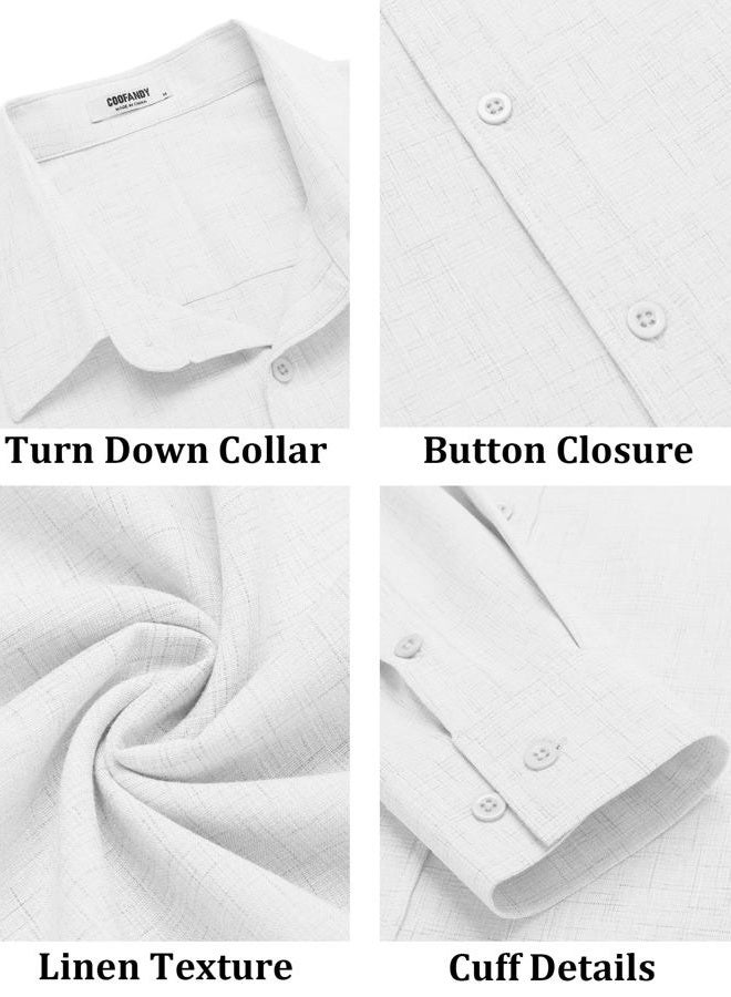 COOFANDY Men's Casual Button Down Shirt Long Sleeve Untucked Chambray Shirt Wrinkle Free Dress Shirts - Image 5