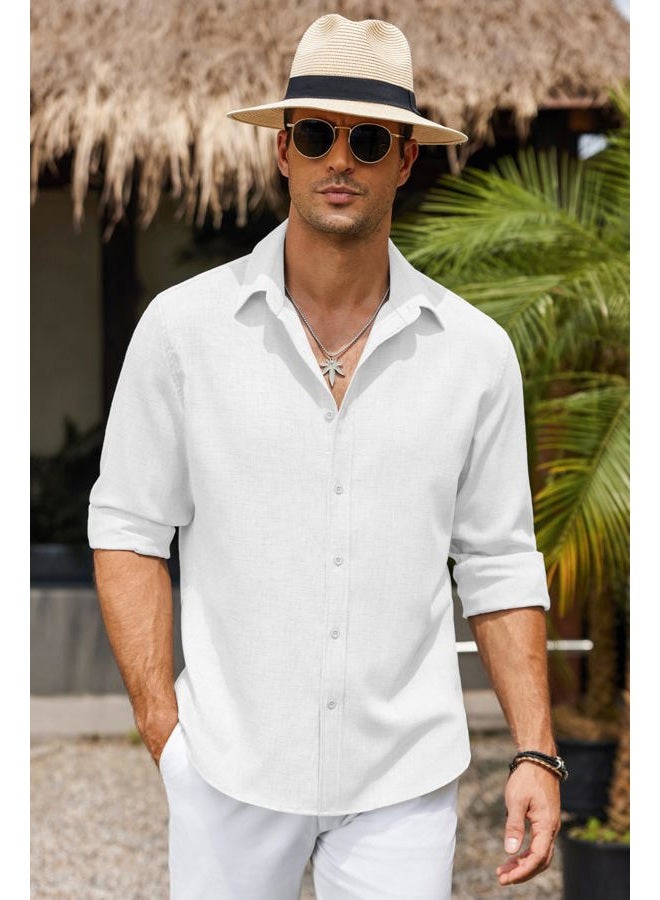 COOFANDY Men's Casual Button Down Shirt Long Sleeve Untucked Chambray Shirt Wrinkle Free Dress Shirts - Image 4