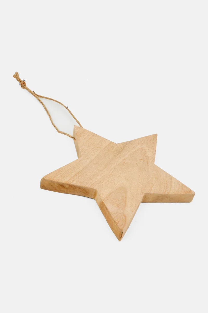 موي موتشو نجمة خشبية معلقة بلون بني طبيعي